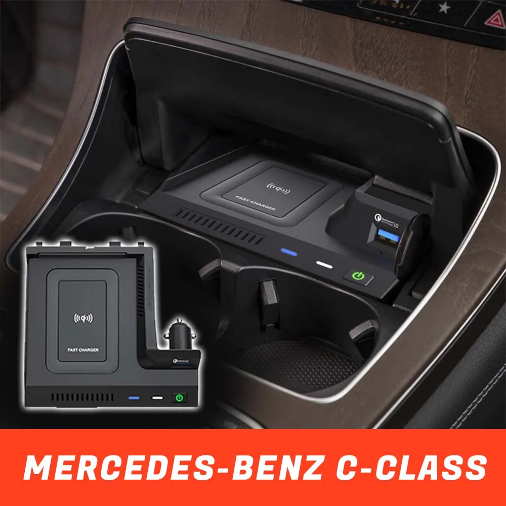 ⭐Genuine⭐ Upgrade Wireless Charger For Mercedes Benz W205 C43 C63 AMG GLC43 GLC63 X253 C /GLC-Class Mobile Phone USB Accessories
