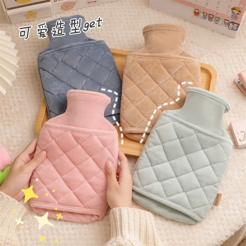 Hot water bag warm belly water pvc warm water bag cute students portable flannelette warm hand treasure hot water bag