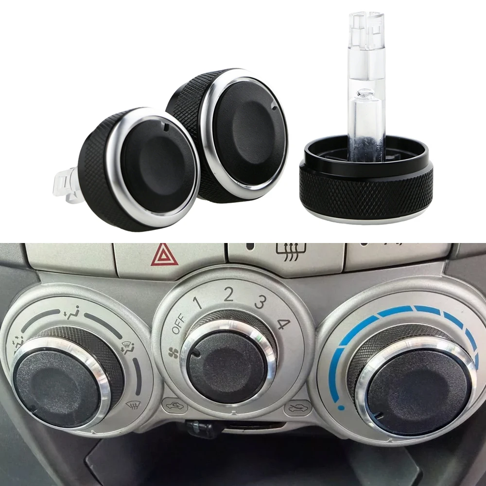 Car AC Knobs for Daihatsu Sirion 2 MK2 2004 - 2015 for Perodua Myvi 1st 2005 - 2011 3Pcs/set Air Conditioning Switch Button Knob