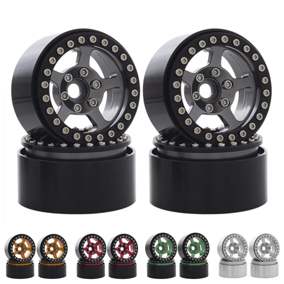 

4pcs Metal 1.9" Beadlock Wheel Rim Wheel Hub for 1/10 RC Crawler Car Axial SCX10 Traxxas TRX4 RC4WD D90 Redcat Gen8 VS4-10