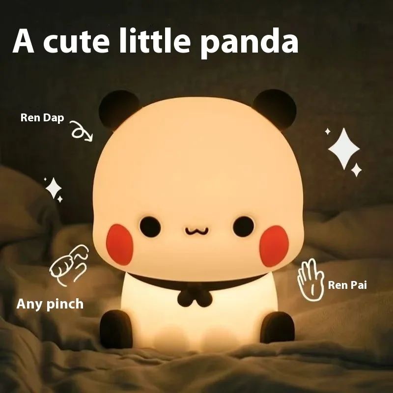 

Kawaii Медведь Панда Бубу и Дуду Светодиодный ночник Лампа Милый мультяшный ночник Животное Спальня Декоративные куклы для гостиной Подарки
