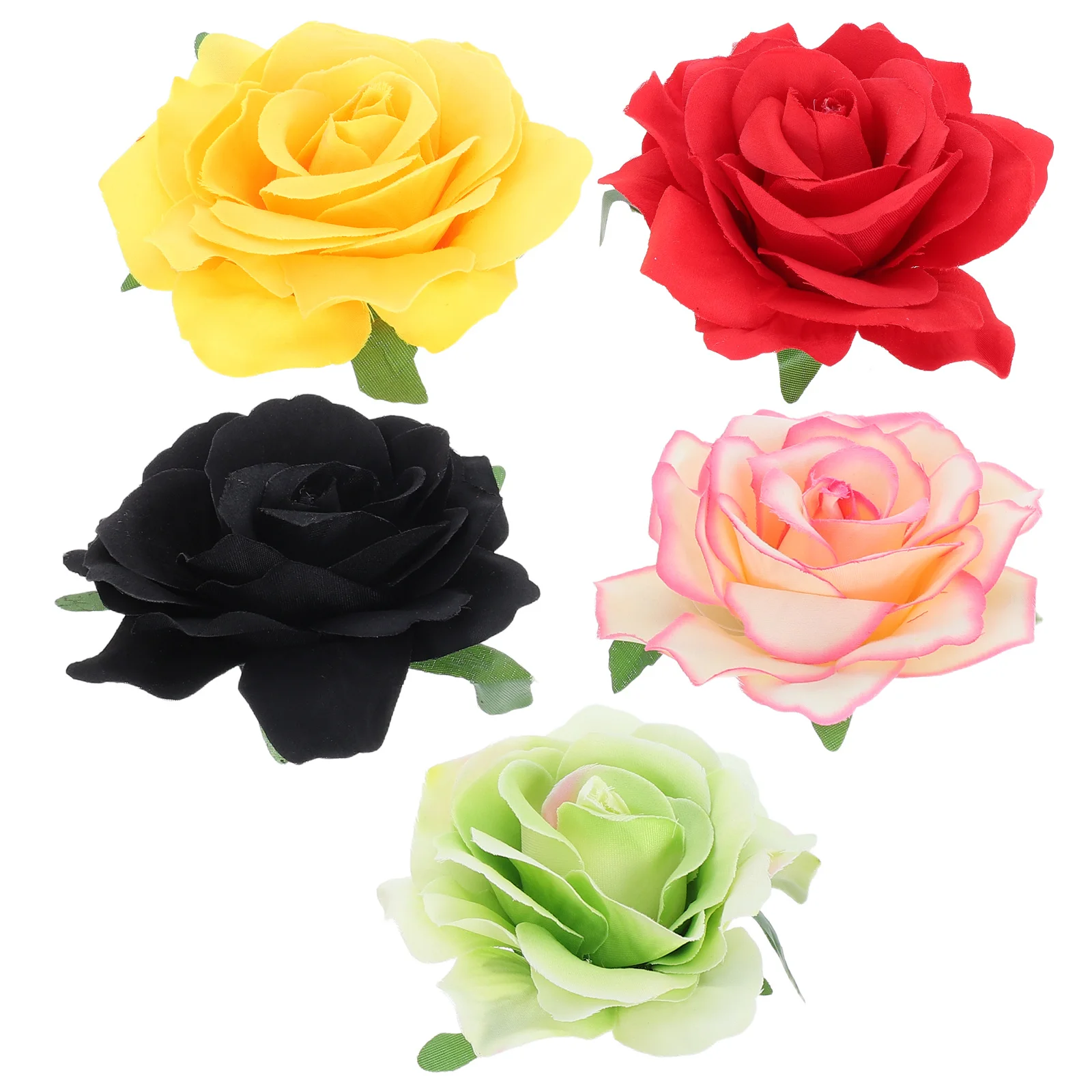 

STOBAZA 5pcs Artificial Rose Faux Fabric Flowers for Crafts Wall Decor Brooch Hair Pins Realistic Floral Accessories