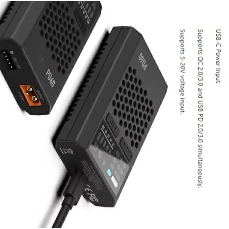 AAAISDT PD60 Charger 60W 1-4S Lithium Battery Charging XT60 Nickel-hydrogen and Nickel-chromium Fast Charging 1-6A Portable