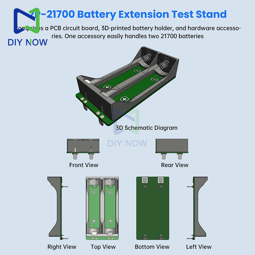 Capacidade da bateria 18650 de 4 canais 3S e testador de resistência interna com função de teste de carga eletrônica suporte de bateria 21700