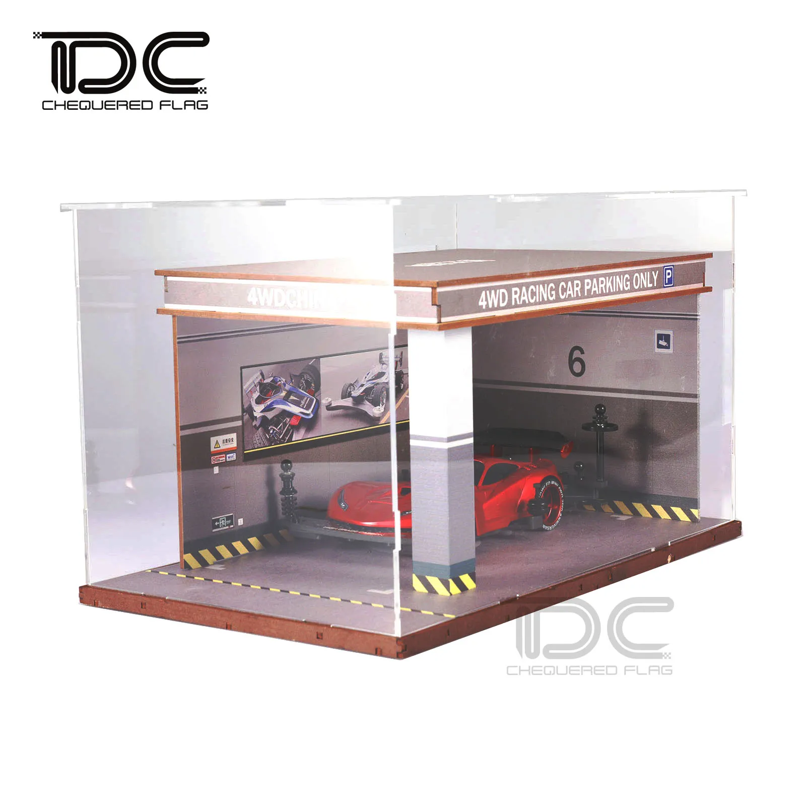 1/32 Rc Auto Display Box Ondergrondse Garage Parkeerplaats Voor Tamiya Mini 4WD Transparantie Stofdicht Collection Afstandsbediening