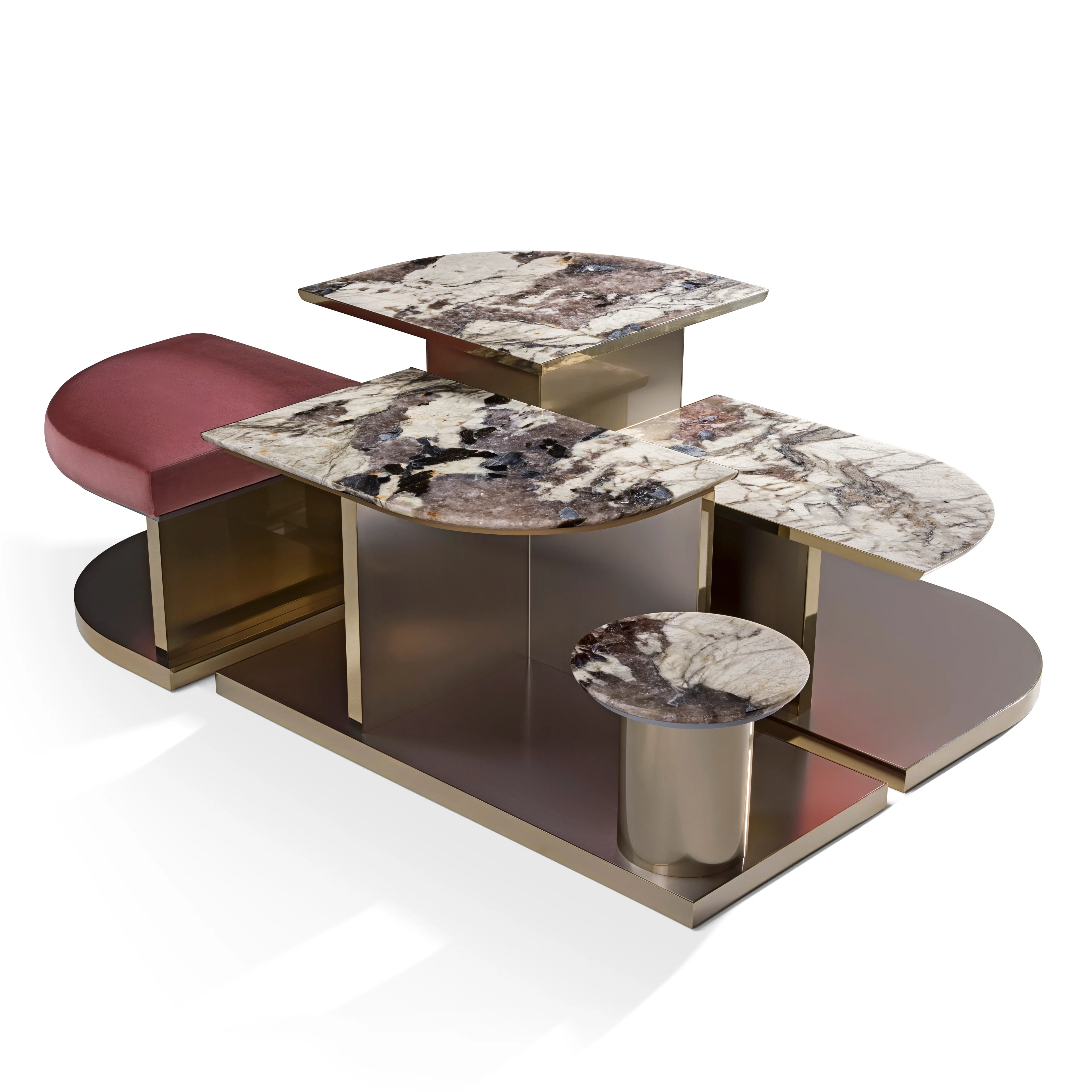 Kunden Spezifisch Geformte Moderne Minimalist Ische Runde Couch Tisch Set High-End Luxus Für Wohnzimmer