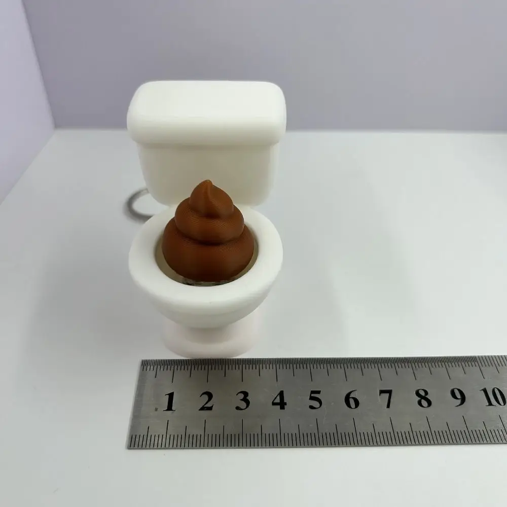 3D Printed Toilet Poop Clicker Creative Relaxed Stress Relief Fidget Funny Portable Button Clicker Keyring Backpack Pendant