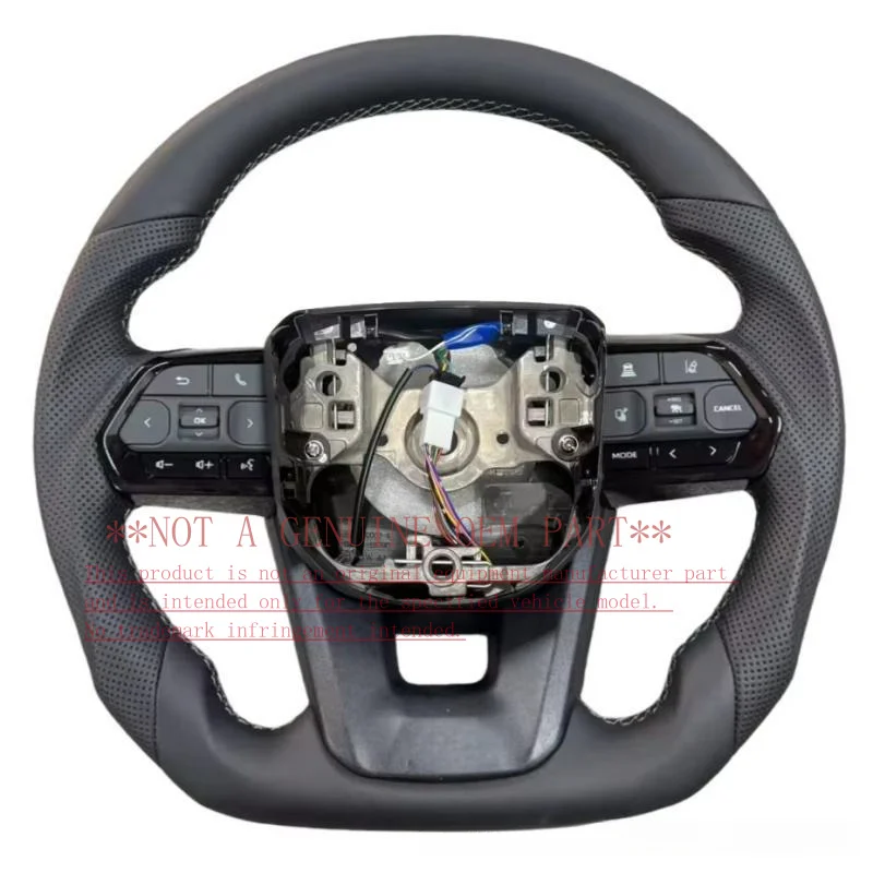 For Toyota Steering Wheel Horn Cover Shell Decorative  Prado LC250 LC300 Leather Multifunctional