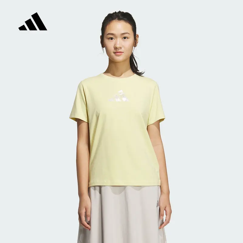 

Adidas Adidas New 2025 Summer Women's Short-sleeved Sports and Leisure T-shirt Women's Round Neck JM8802