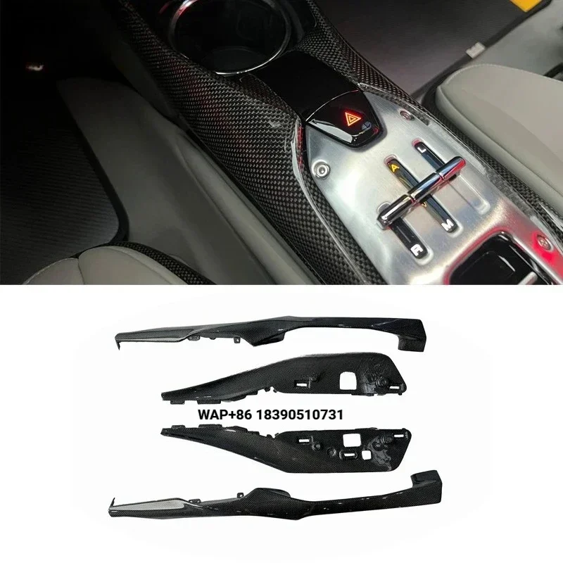 Peças Automotivas Estilo OEM em Fibra de Carbono Seca, Acessórios Automotivos, Painel de Controle Central de Câmbio para 296
