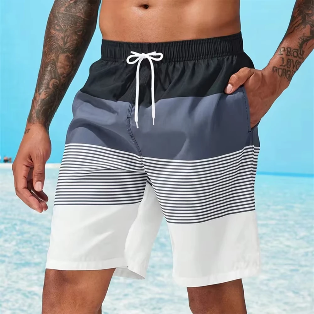 Fashion Classic Stripe Beach Shorts Quick Dry Breathable Sport Short Pants Men Women Loose Casual Trend Thin Vacation Shorts