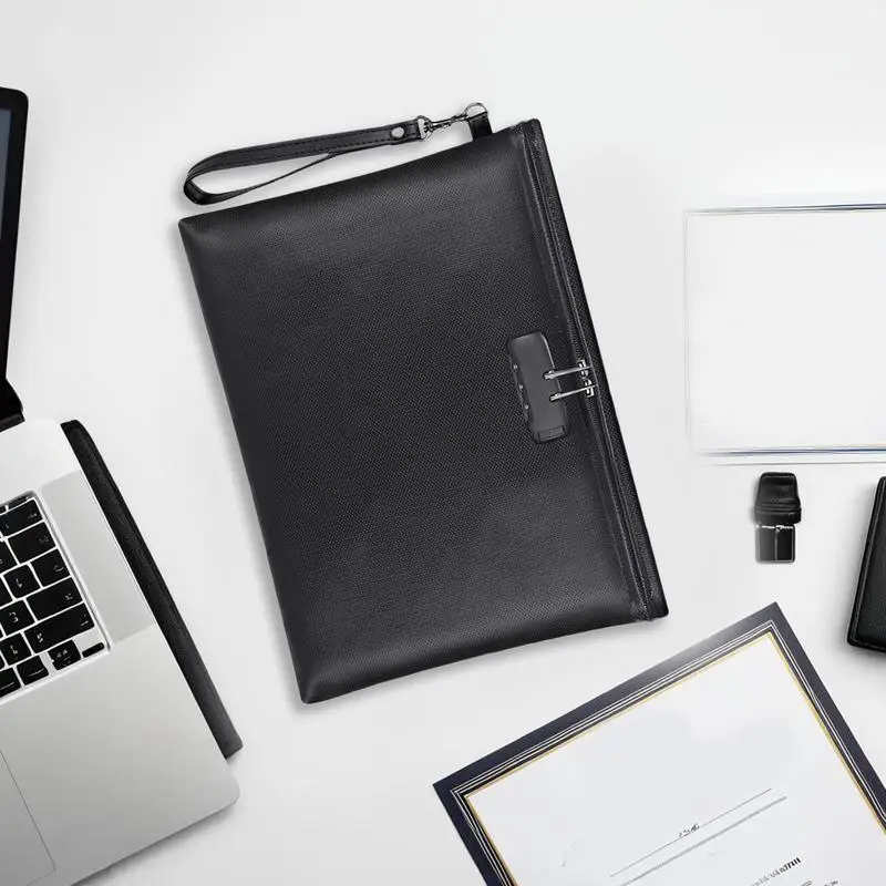 Small Fireproof Safe Pouch Safe Accessories High Confidentiality Safe Pouch Fire-Resistant Secure Storage Solution