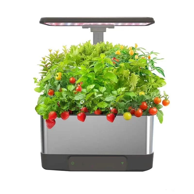 Hydroponic Growing System Kit App-Controlled Indoor Smart Herb Garden Equipped with LED Grow Lights, an Automatic Water Pump