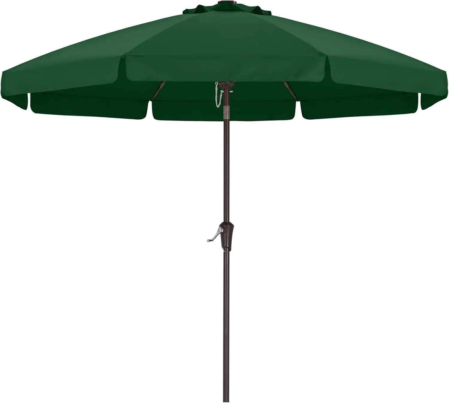 

10ft Scalloped Patio Umbrella with Tilt and Crank, Fiberglass Ribs for Outdoor Table, Pool, Garden, Picnic in Green