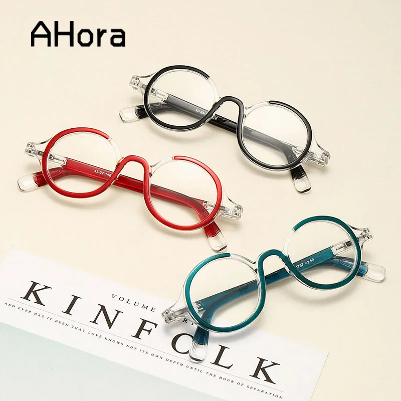 

Ahora 2022 Small Round Frame Reading Glasses Retro Presbyopic Eyeglasses Blocking Blue Light Hyperopia Eyewear +1.0..+4.0