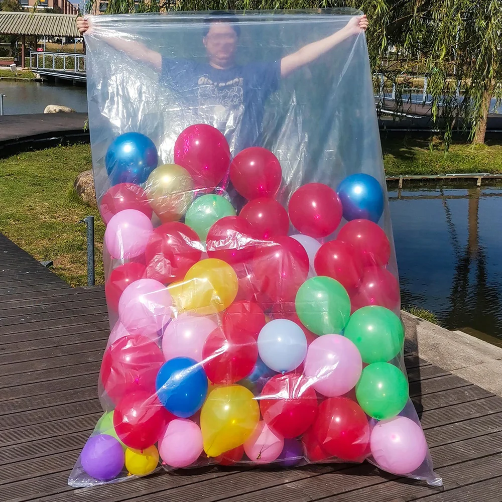 

3pcs Balloons Transport Bag 1.5x1.8m Plastic Clear Storage Bags for New Year's Eve Birthday Party Celebration Christmas Supplies