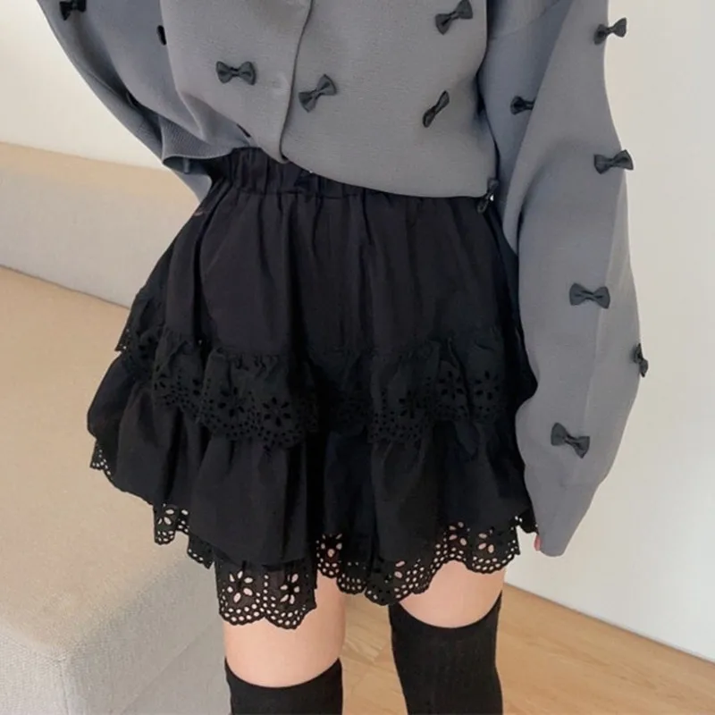 2026 Summer New Hot Selling Small Fresh Lace Solid Color Fluffy Cake Skirt A-line Skirt for Women