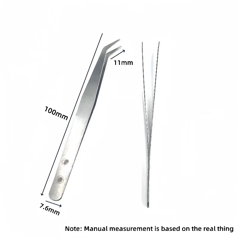 2 pz elettronica pinzette industriali precisione ESD antistatico punta curva pinze in acciaio riparazione telefono saldatura strumenti artigianali