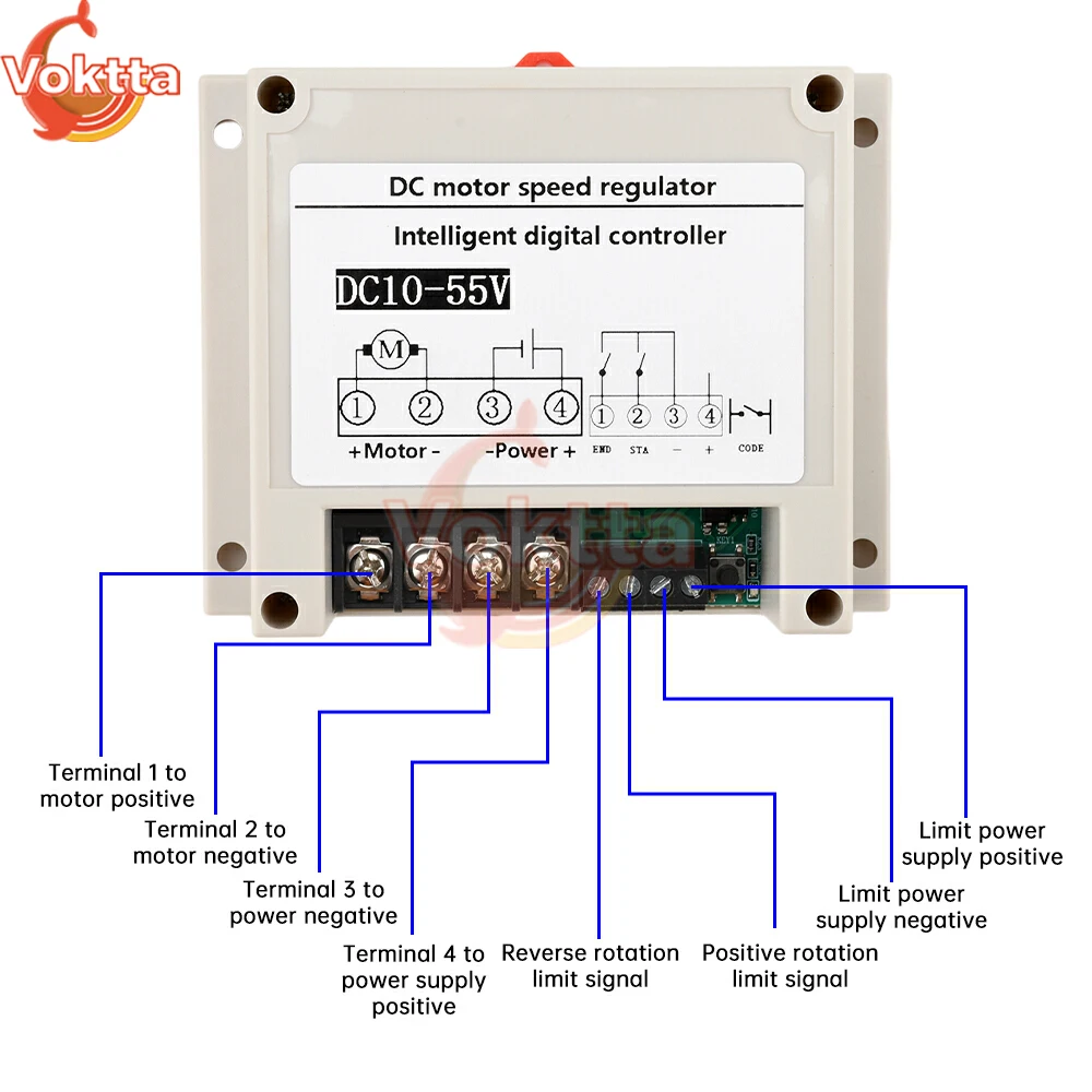 DC 10-55V 30A PWM Motor Speed Controller DC Intelligent Brushed Forward/Reverse Motor Drive Wireless Remote Control Switch