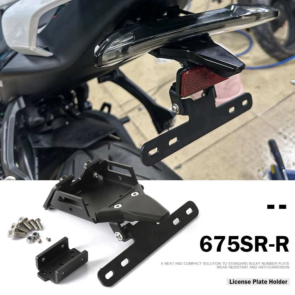 For CFMOTO 675SR-R 675 SR-R 675SRR New Motorcycle Accessories Rear License Plate Frame Number Plate Holder Black