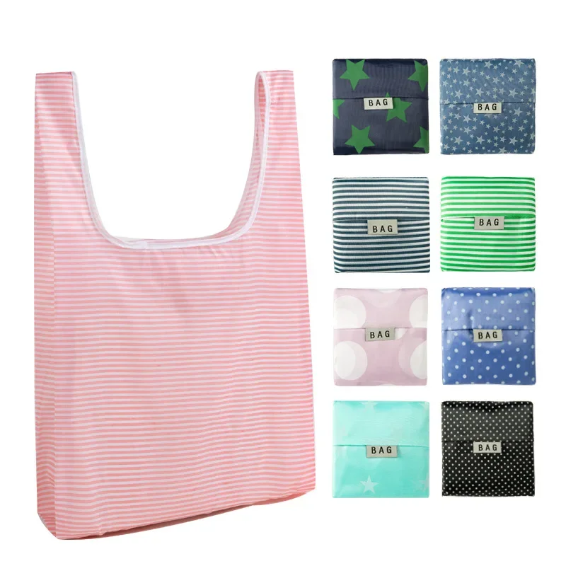 New Lady Foldable Recycle Shopping Bag Eco Reusable Shopping Tote Storage Bag Cartoon Floral Fruit Vegetable Grocery