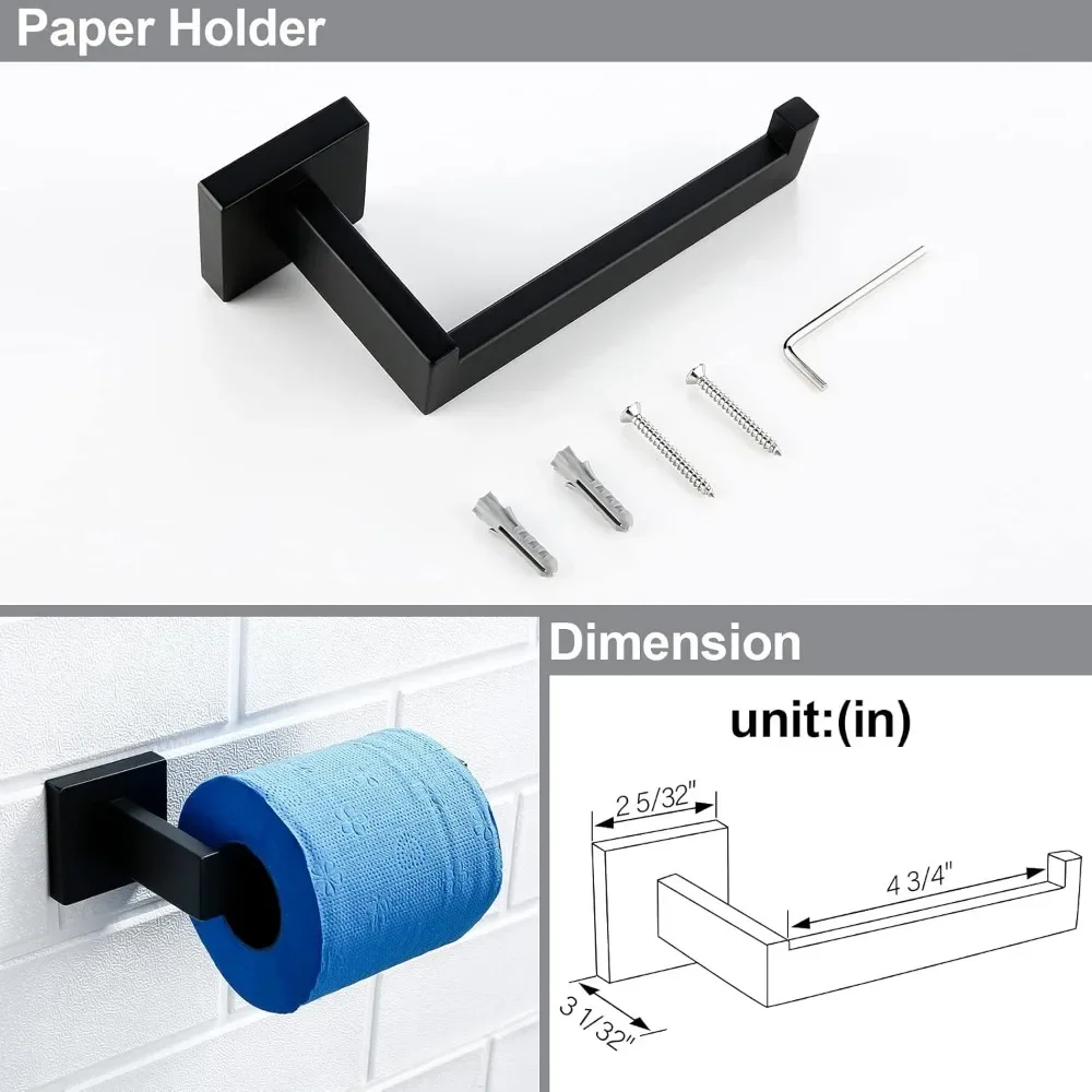 Set Voor Matzwarte Badkameraccessoires, 4-delige Handdoekstang Voor De Badkamer Zwaar, 23.6 Inch