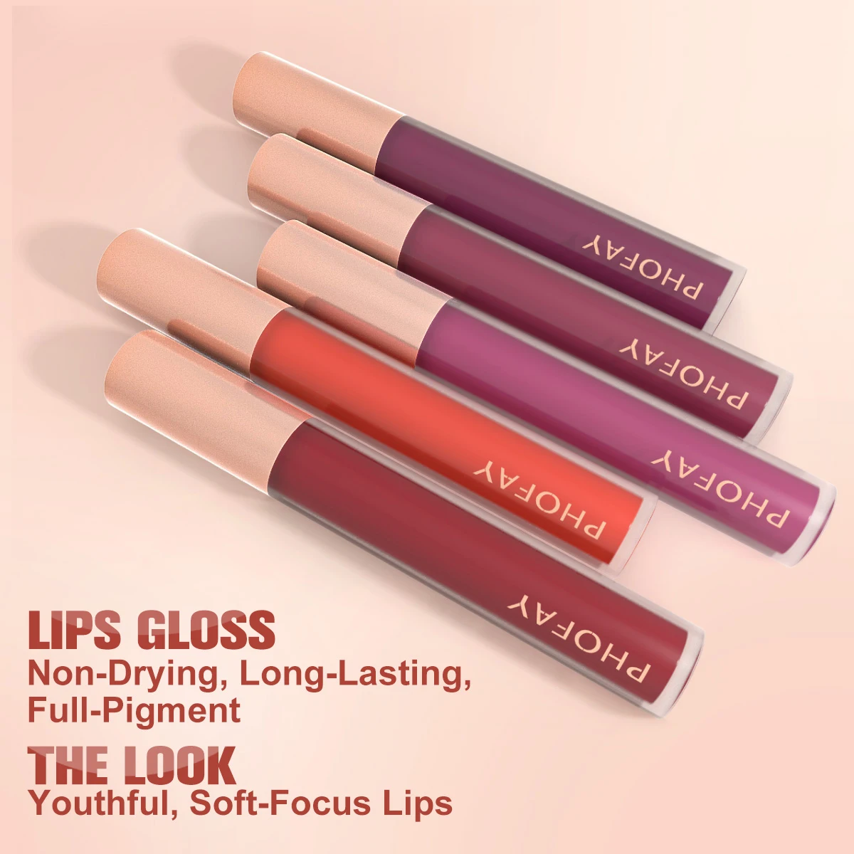 PHOFAY Niet-kleverige Lipgloss Matte Kleur Vocht Fluwelen Lip Tint langdurige Non Vlek Lippenstift Hydraterende Cosmetica dropship