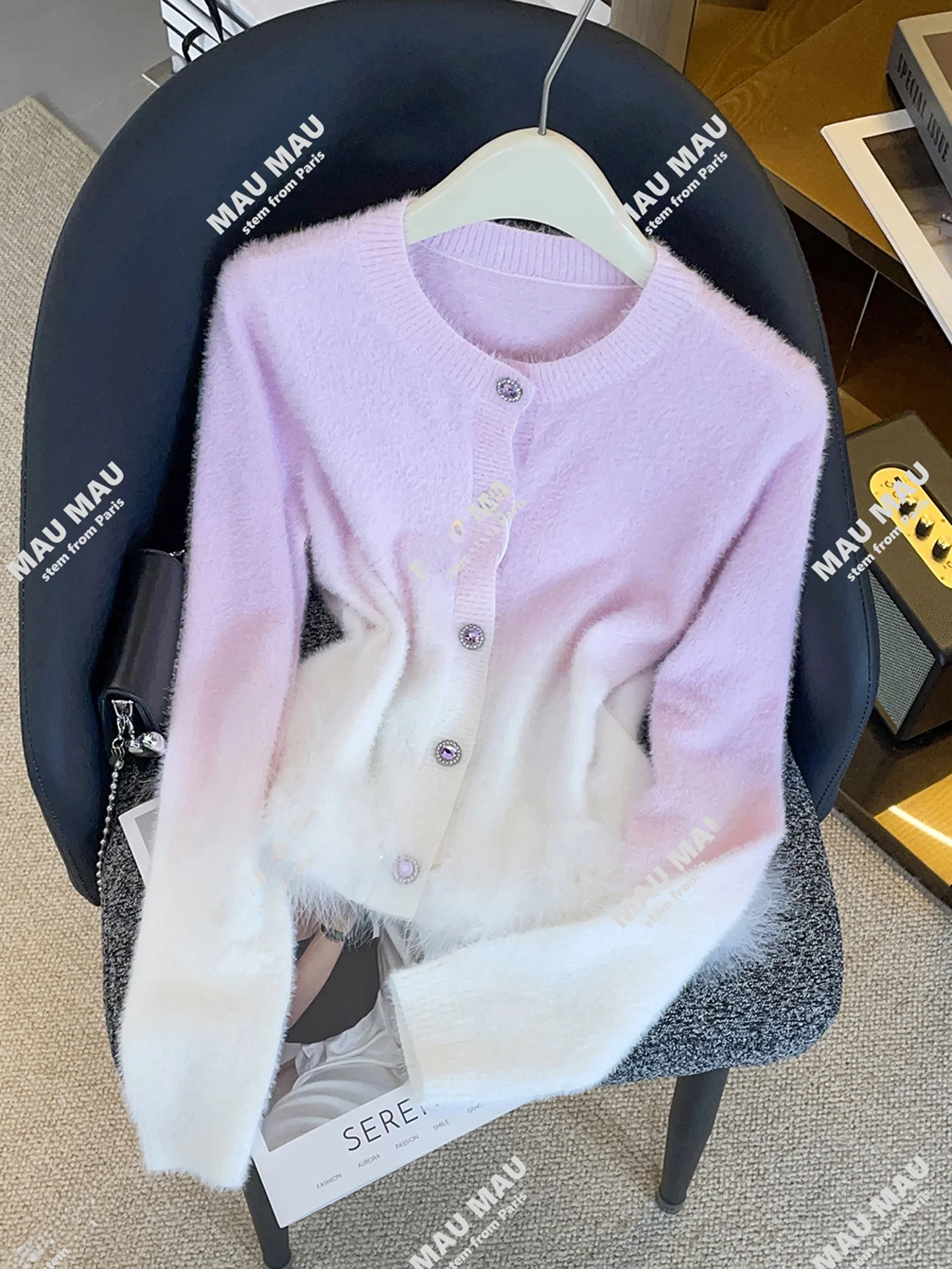 

Sweet Soft adient вязаный свитер кардиган верхняя одежда для женщин Ele Commute Sle стандартной посадки средней длины све