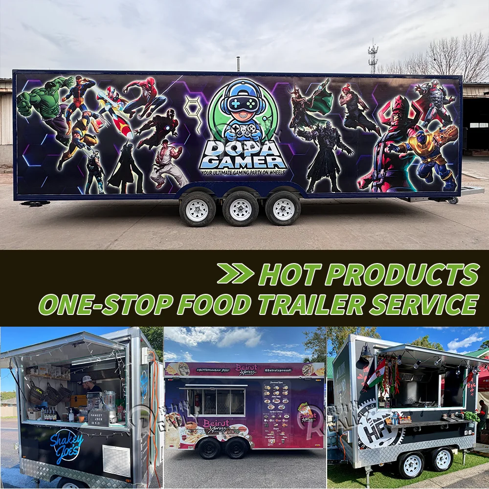Food Truck Stainless steel Coffee Ice Cream Vending Cart Restaurant Mobile Food cart With Full Equipment