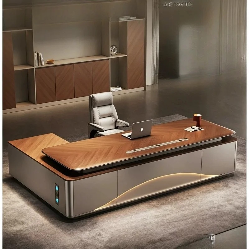 European Executive Office Desk Luxury Multifunctional Display Storage Office Desk Aesthetic Reception Ufficio Salon Furniture