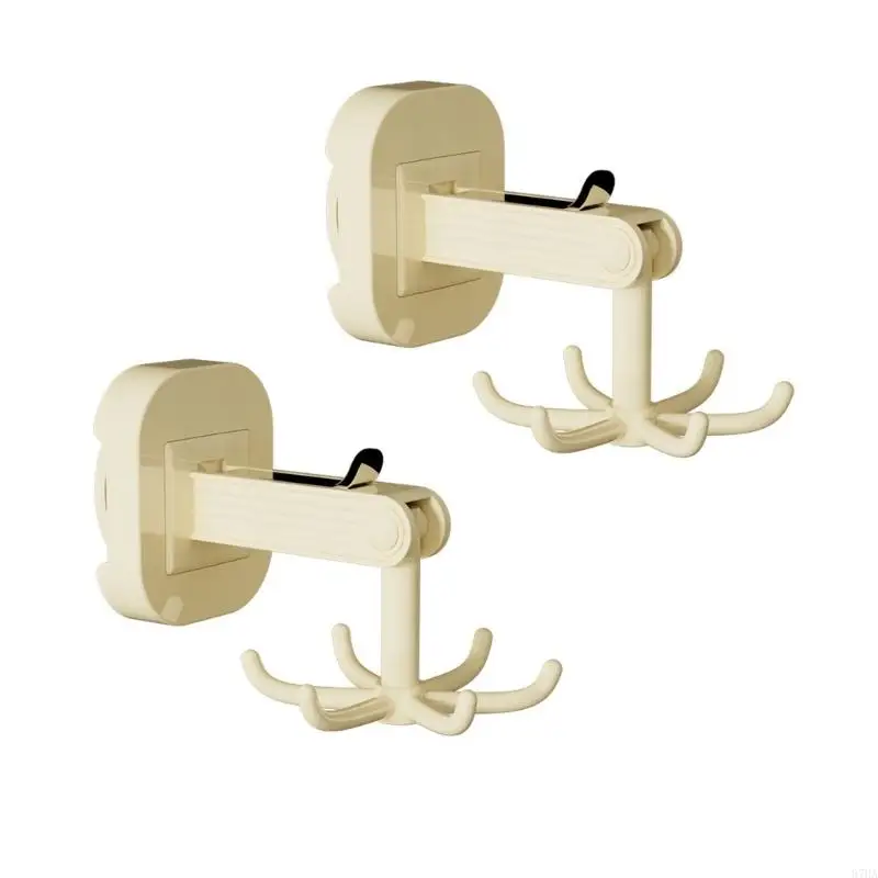 2 Pieces 6 Claw Rotating Hanger Suction Cup Six Arm Storage Hook for Bathroom Home Organization Accessories 87HA