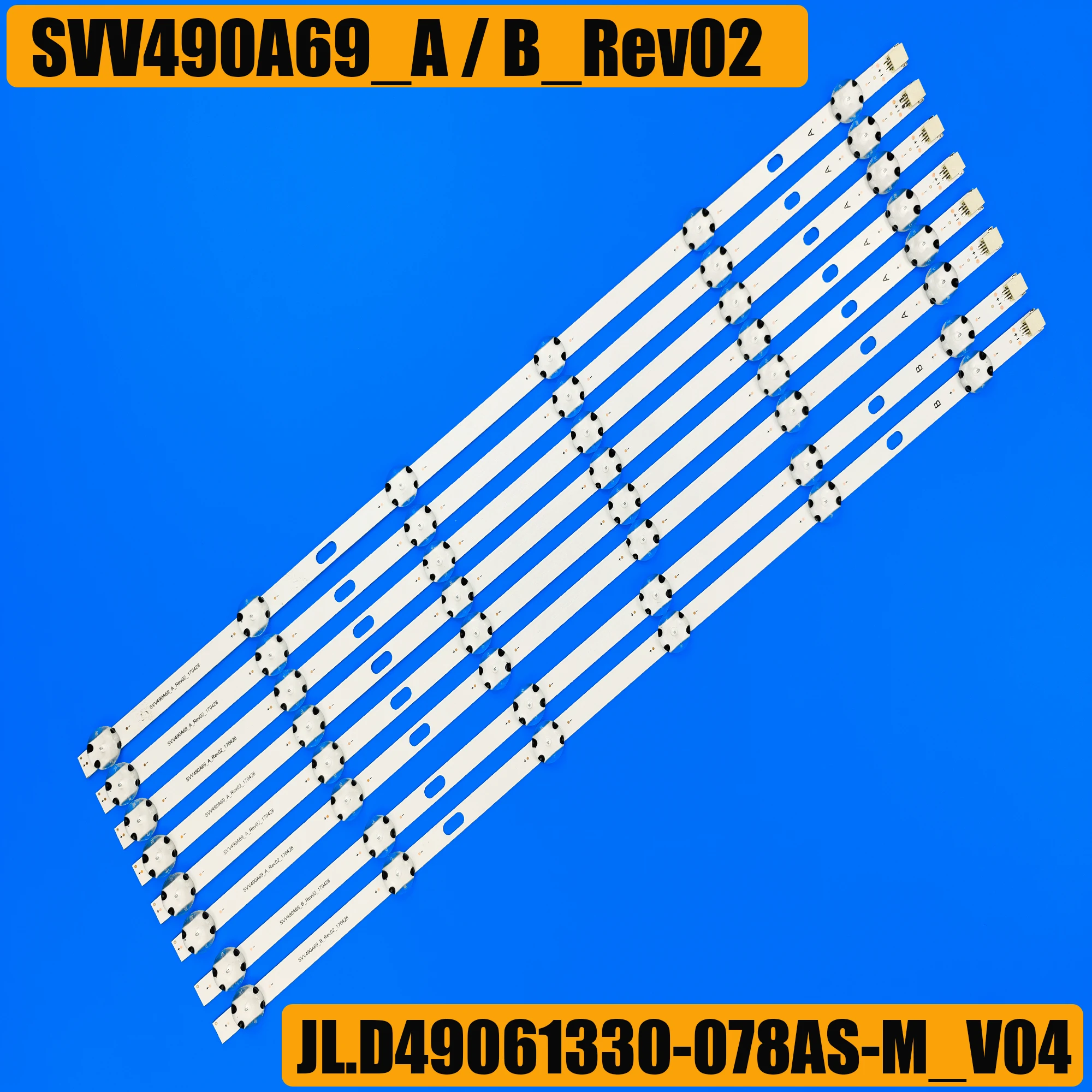 8 PCS LED Backlight strip 6 lamp for SVV490A69 BTX-49GX550B 49FX550B 49GS352B LT-49C890 JL.D49061330-078AS-M_V05 078HS