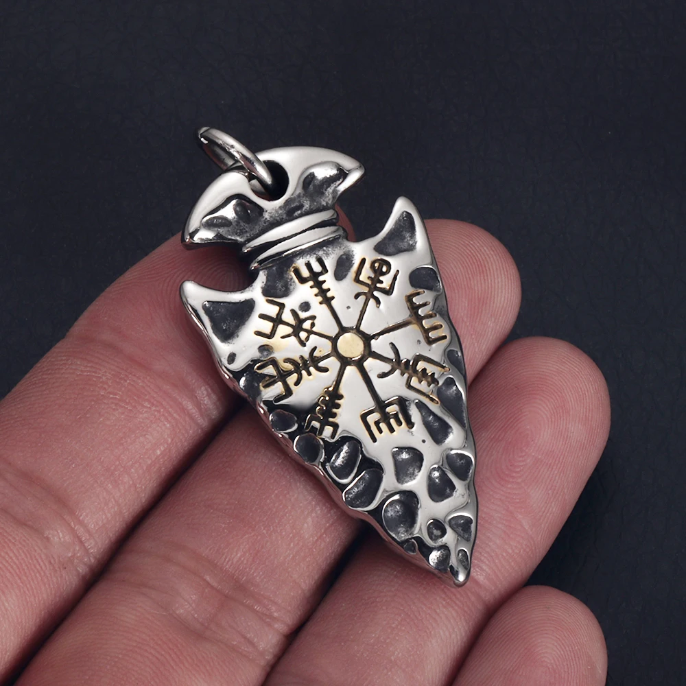 316L Stainless Steel Norse Viking Pendant Rune Hammer Axe Arrow for Men Necklace DIY Accessories Finding Jewelry Making Charm - view 6