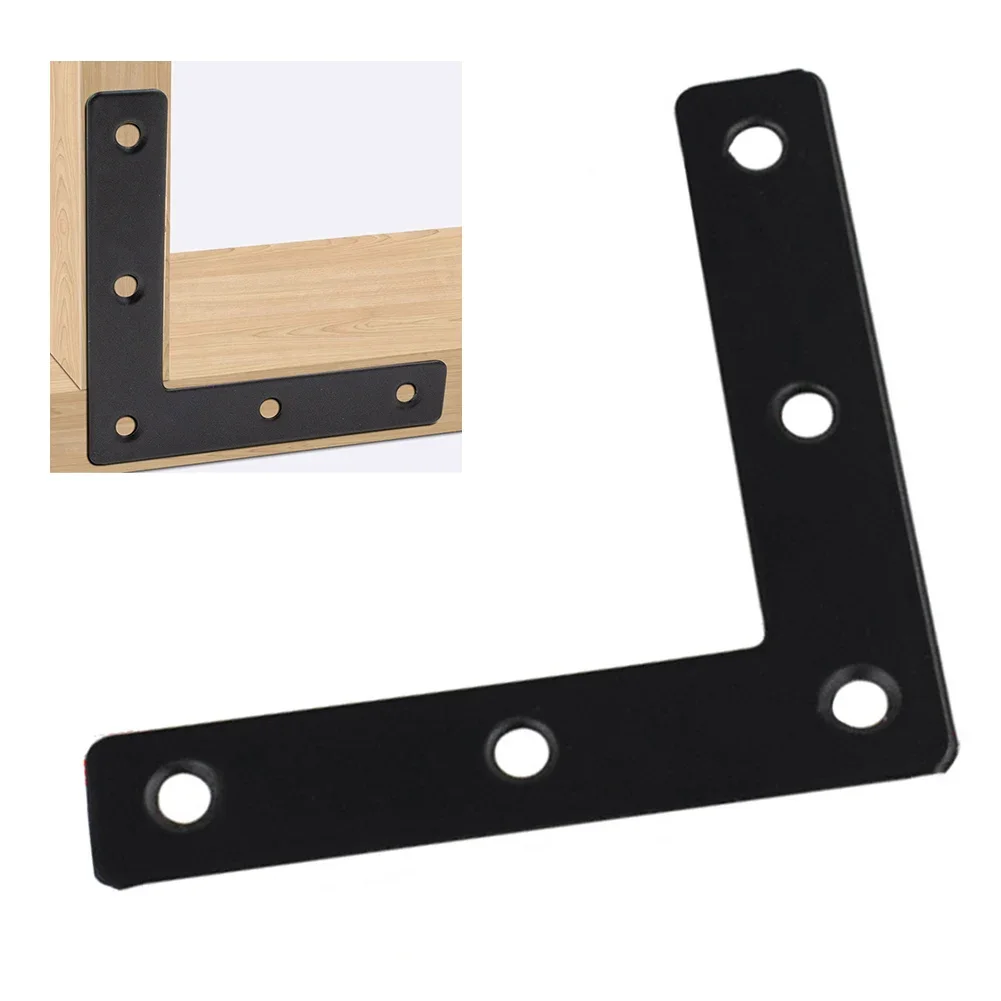 Staffa fissa a forma di L Staffa ad angolo retto T/L nera 90 °   Staffa per mensola Connettore Codice angolo di fissaggio Hardware per mobili