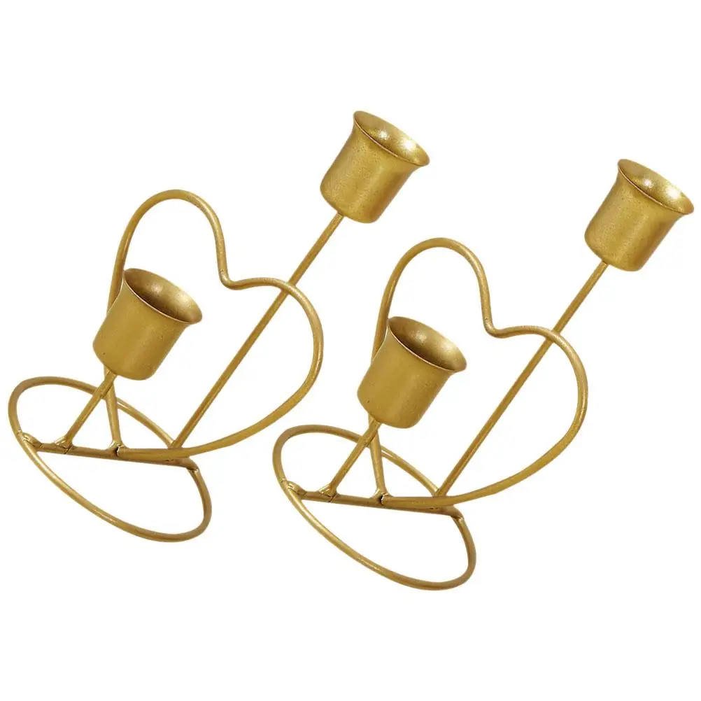 

2 Pcs Stick Holder Retro Iron Decor Taper C lestick Iron C Holder Vintage Party Centerpiece Dinner Decoration