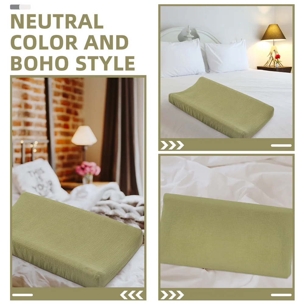 2 قطعة غطاء وسادة تغيير الموسلين تنفس لينة المجهزة الحضانة حفاضات تغيير غطاء وسادة الطاولة للطفل بنين بنات