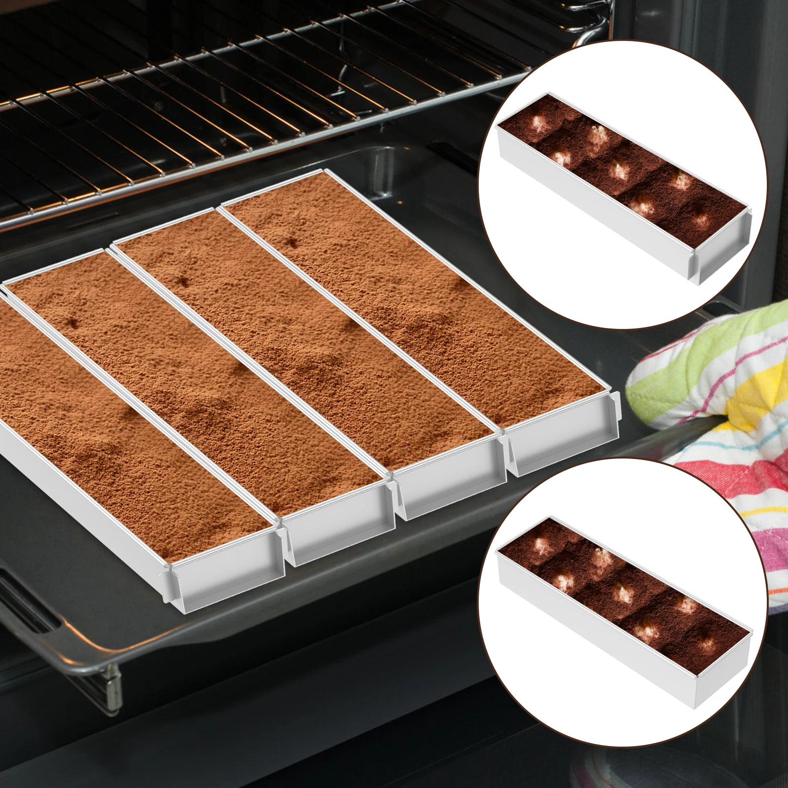 Rectangle Cake Pan Nonstick Tiramisu Pan Cake Baking Tray Aluminum Alloy Tiramisu Dessert Making Molds for Tiramisu Cheesecake