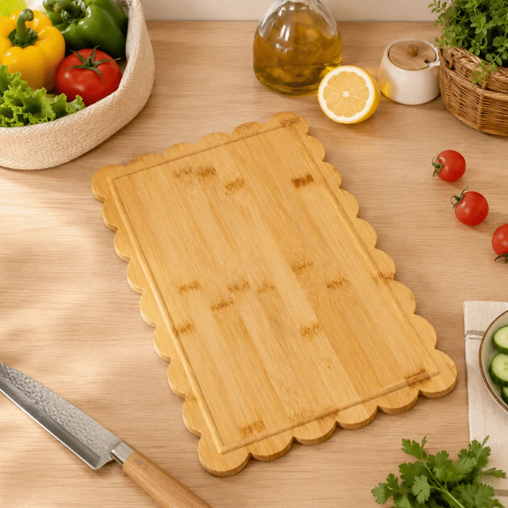 Anti-Bacterial Wood Cutting Board Rectangular Multi-Functional Kitchen Chopping Block Durable Non-sticky Kneading Board