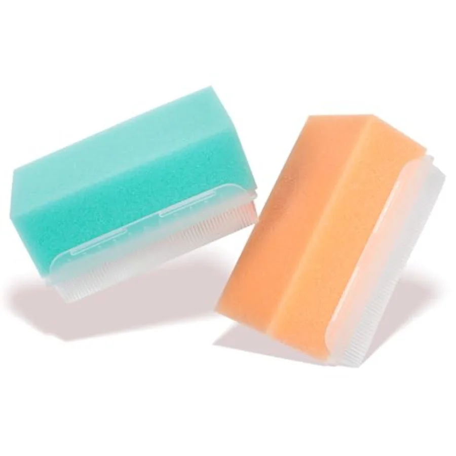 2PCS Baby Bath Sponge and Cradle Cap Brush