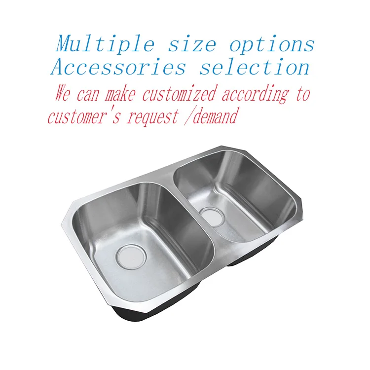 Modern Stainless Steel 304 Double Bowl Kitchen Sink For Contemporary Kitchen Design