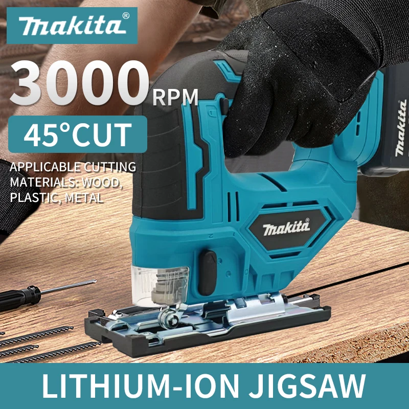 

Аккумуляторный лобзик Makita DJV182Z с рукояткой-тубусом и пильным полотном для инструментов с литиевыми батареями 18В