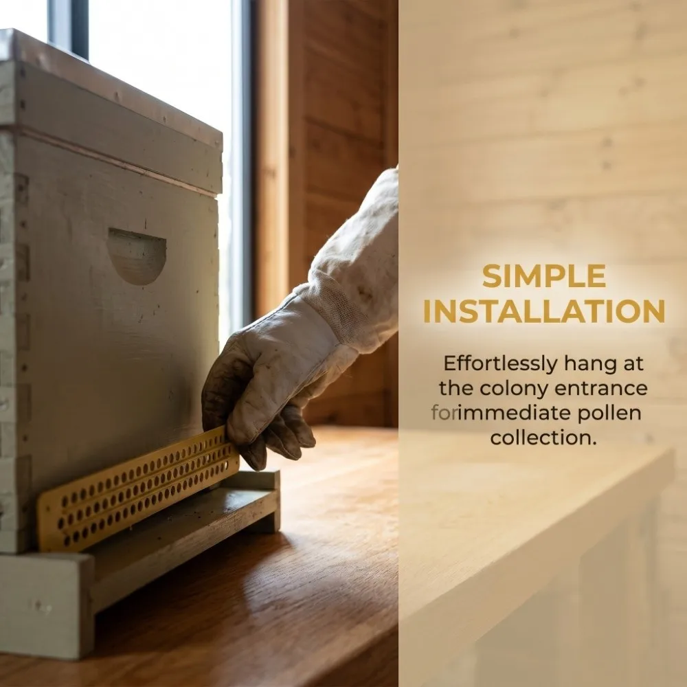 10 Pcs Removable Design Pollen Collector Traps Ventilated Structure 3-Row Design Removable Beekeeping Tool