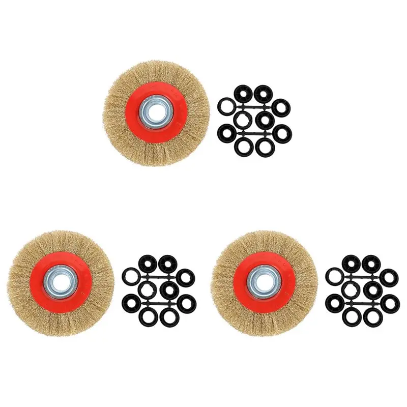 abjn-3pcs-8-inch-200mm-steel-flat-wire-wheel-brush-with-30pcs-adaptor-rings-for-bench-grinder-polish