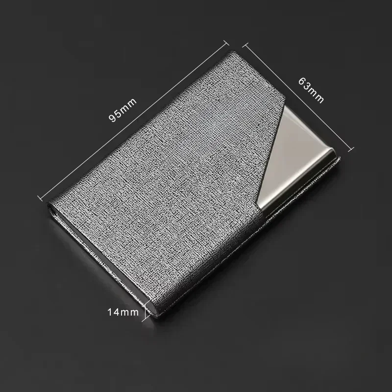 Custom Logo Stainless Steel PU Leather Business Card Case Box Holder for Women and Men Personalized Cardcase Activities Gifts