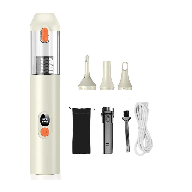 

A15Q-Handheld Vacuum Cordless 14000Pa Powerful Suction, Portable 4-In-1 Car Vacuum Cleaner With LED Display&Light, For Car