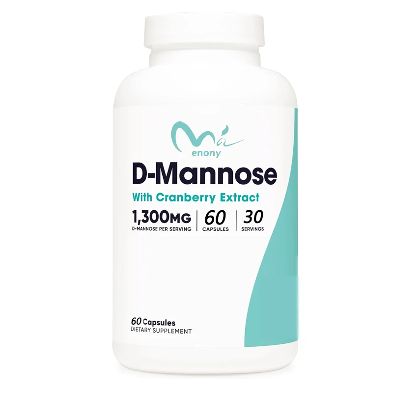 Women's 1300mg 60 capsules of D-mannose and cranberry extract, gluten free