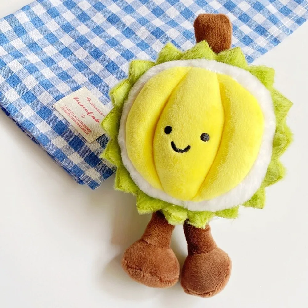 Fruit Doll Fruit Durian Plush Keychain Fluffy Soft Durian Plush Doll Pendant Collection Cute Durian Plush Toy Keychain