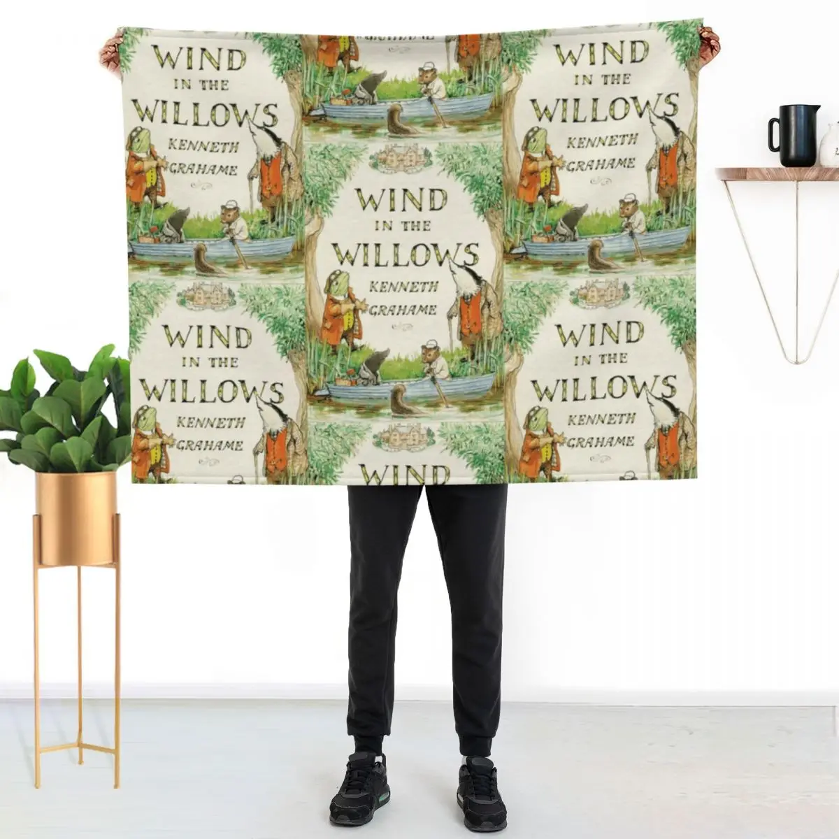 Wind in The Willows Book Cover Throw Blanket Thin Retros Hairy Furry warm winter for winter Blankets