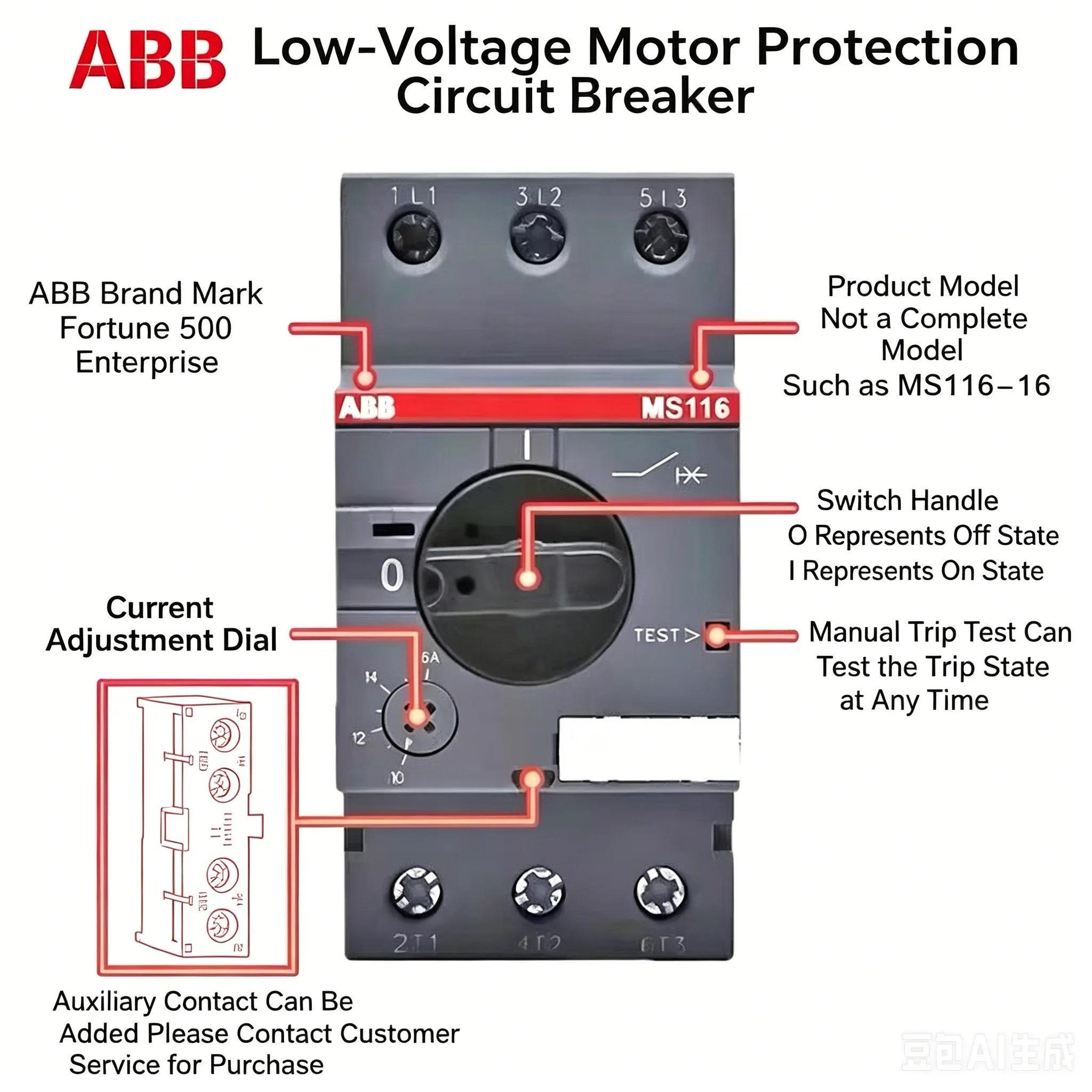 ABB MS116 Motor Starter - Brand New Original with Overload And Short-Circuit Protection