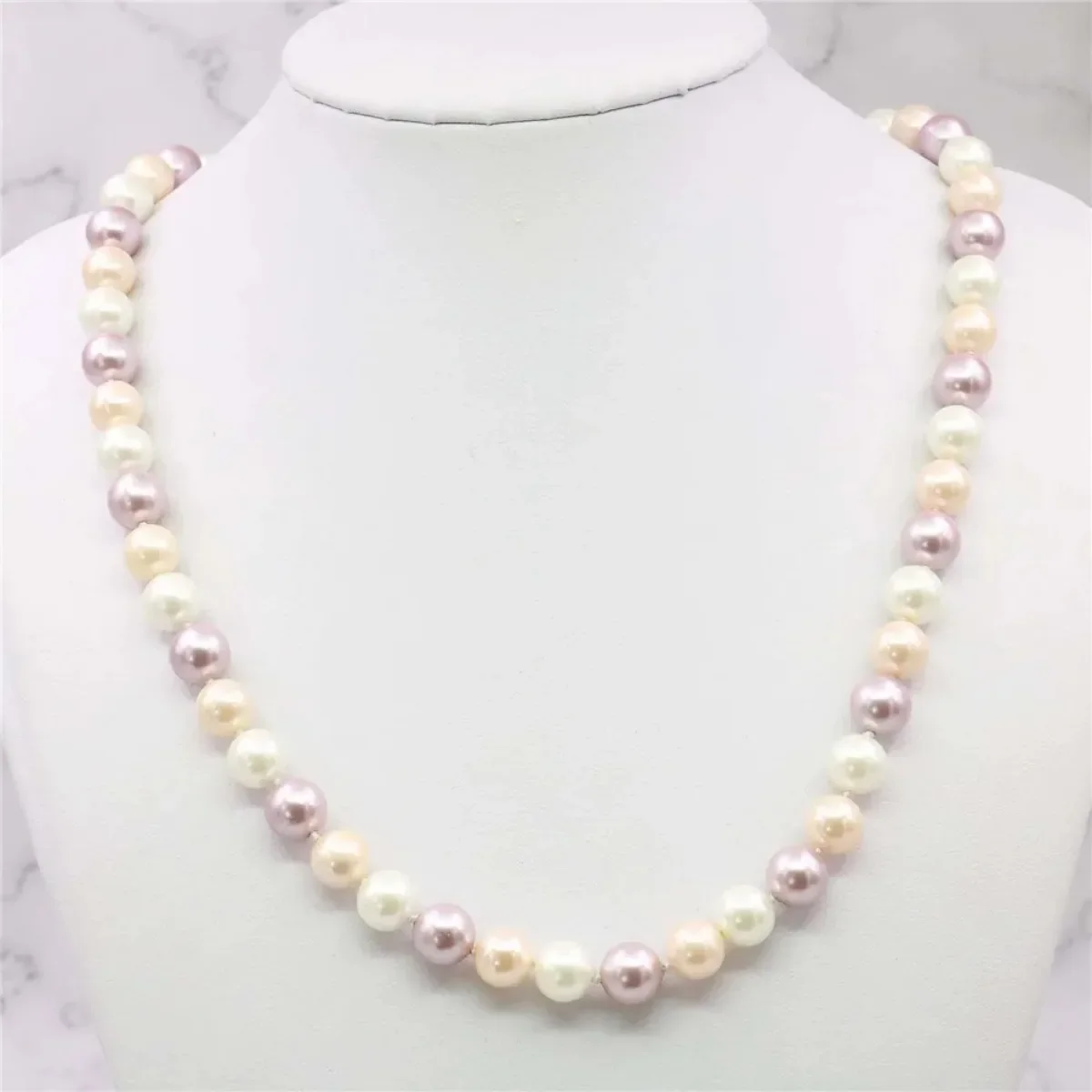 New! 8mm Multi-Color South Sea Shell Pearl Necklace 18\